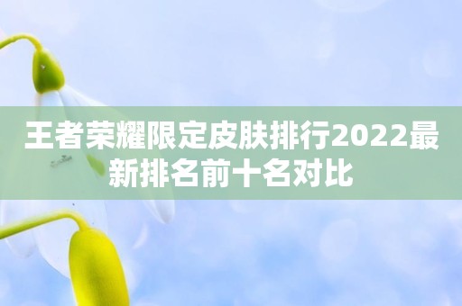王者荣耀限定皮肤排行2022最新排名前十名对比