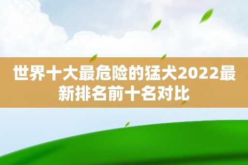 世界十大最危险的猛犬2022最新排名前十名对比
