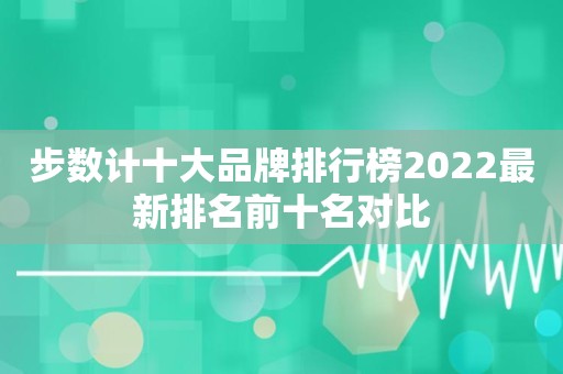 步数计十大品牌排行榜2022最新排名前十名对比
